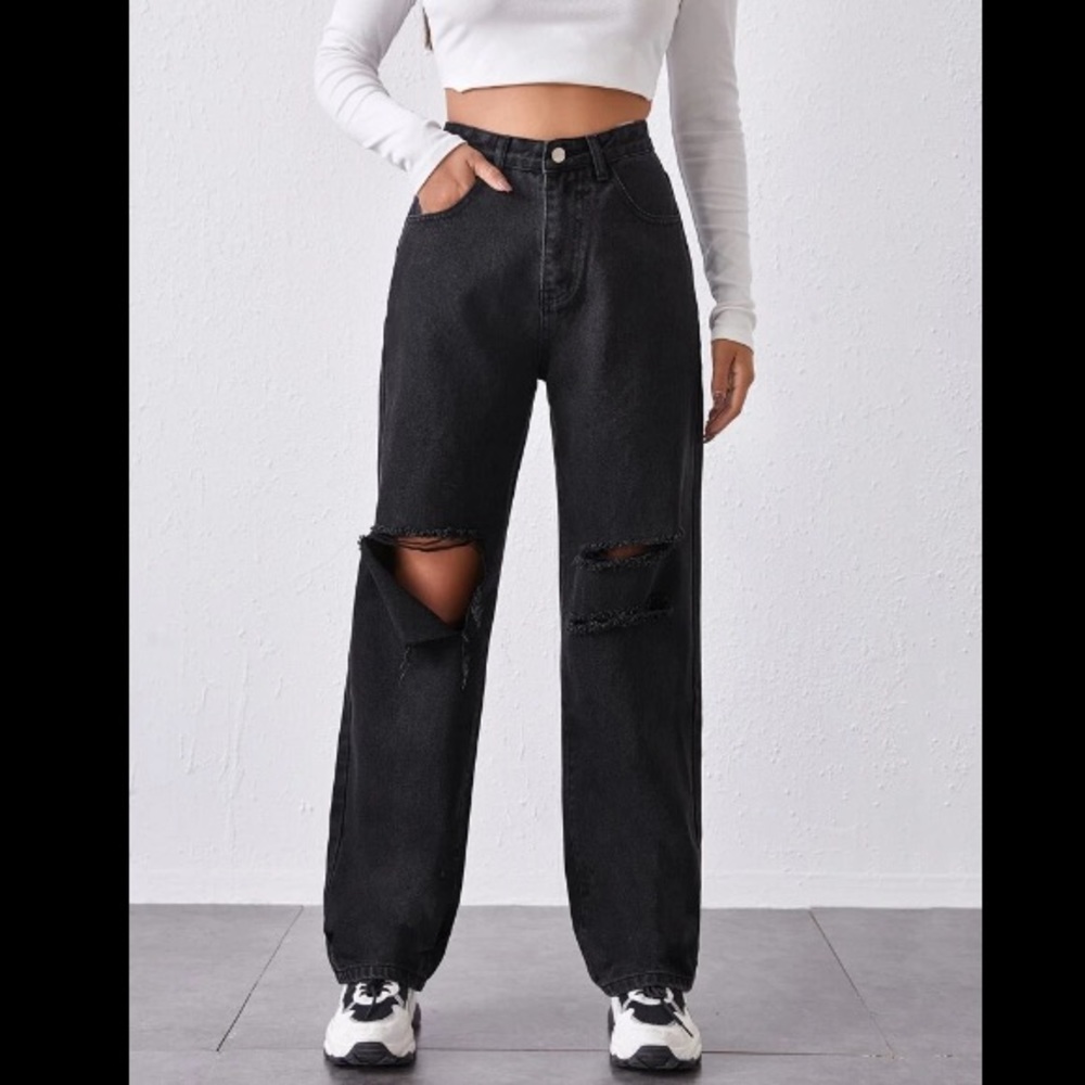 Shein// high waisted baggy jeans size small